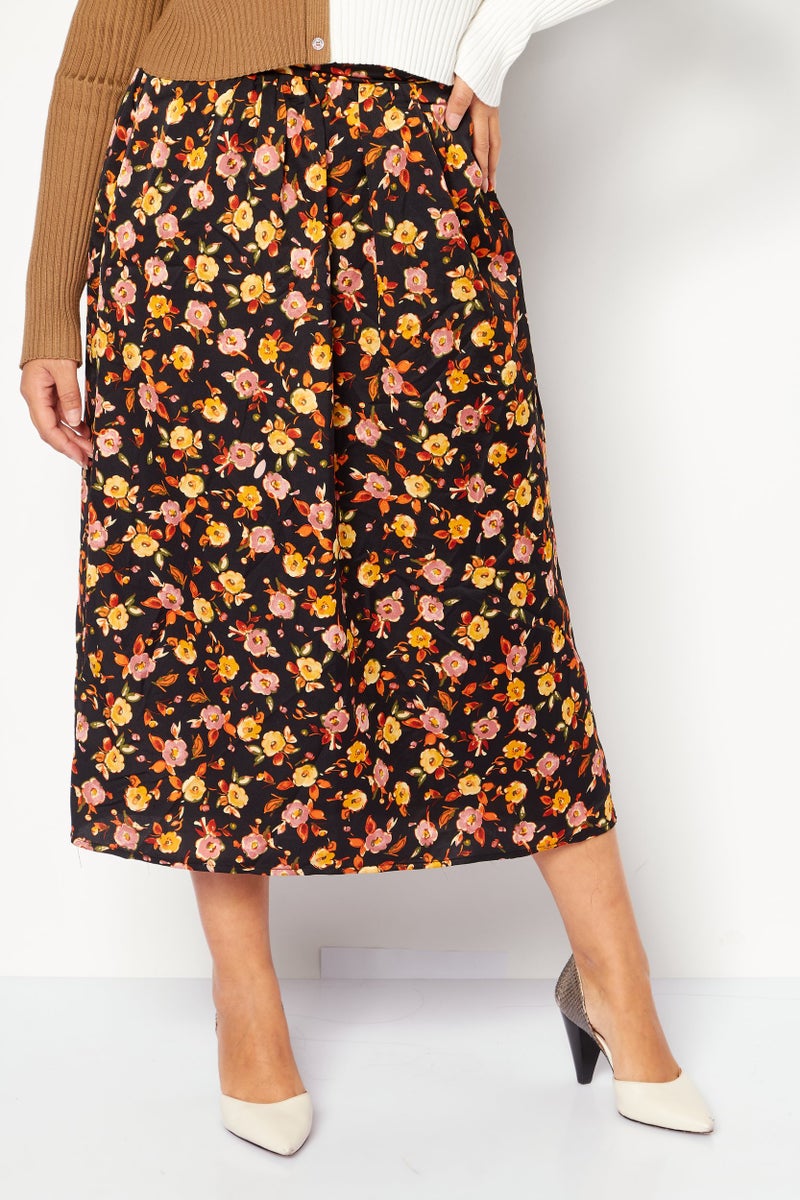 Tahari Women Floral Printed Midi Skirt, Multicolor - Image 1